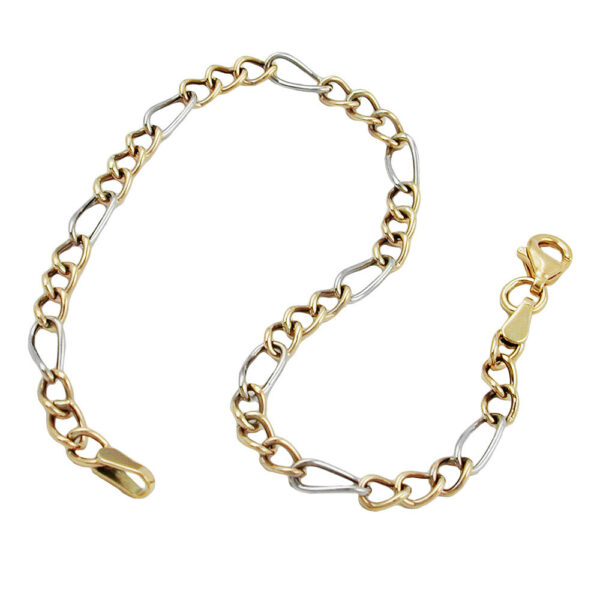 Armband, Figaro Panzer – Gold Bicolor, 9 Karat – 19 cm