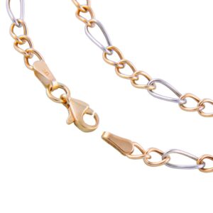 Kette, Figaro – Gold Bicolor, 9 Karat – 3,6mm 45cm