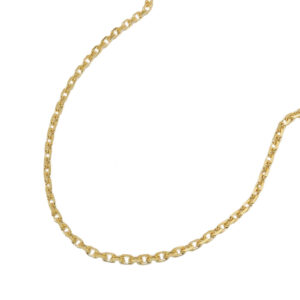 Armband, Ankerkette – Gold, Gelbgold, diamantiert – 19cm