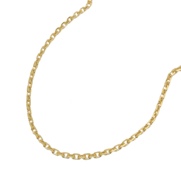 Armband, Ankerkette – Gold, Gelbgold, diamantiert – 19cm