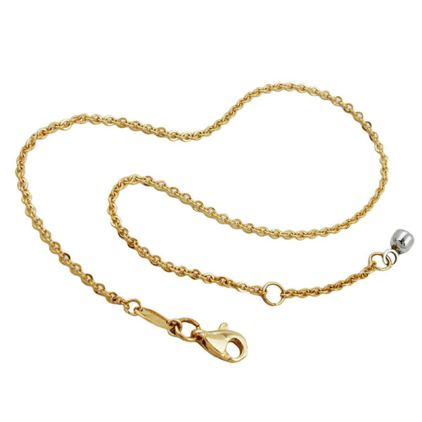 Fußkette, Ankerkette – Gold, Weißgold, längenverstellbar – 25cm