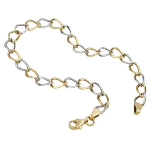 Armband, Weitankerkette – Gold, Bicolor – 5,1mm, 19cm