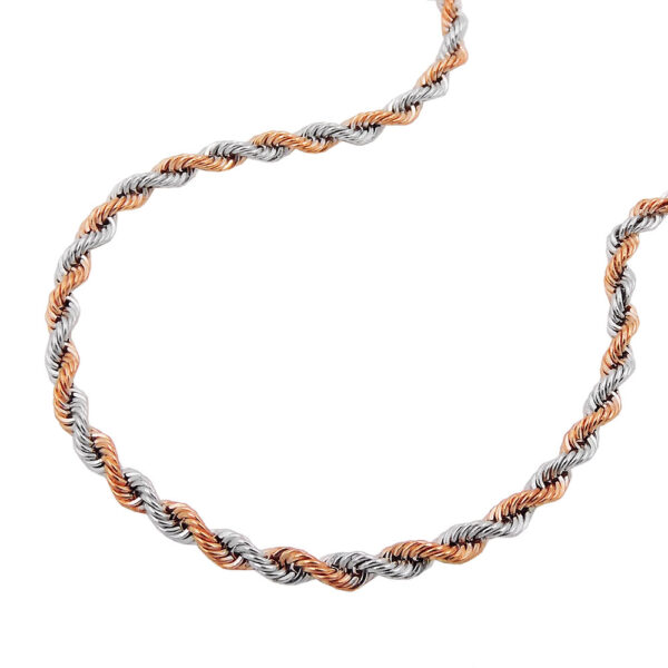 Armband, Kordelkette – Gold Bicolor, 9 Karat – 2mm, 18cm