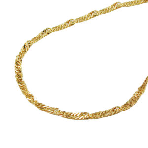 Kette, Singapurkette – Gold, Gelbgold – 1,3mm, 42cm
