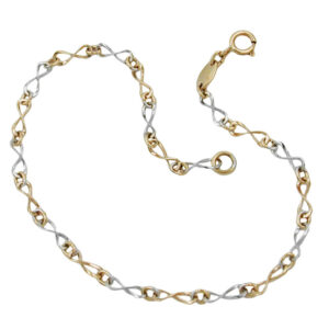 Armband, Fantasiemuster – Gold Bicolor – 19cm