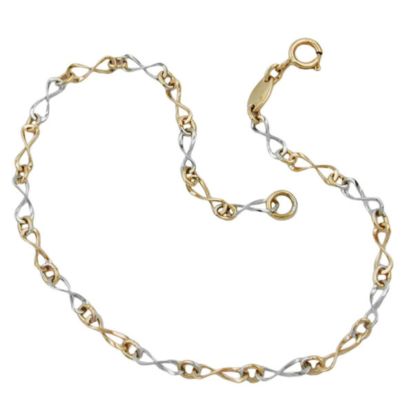 Armband, Fantasiemuster – Gold Bicolor – 19cm