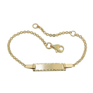 Schildarmband, Ankerkette – Gold, Mattiert – 15cm