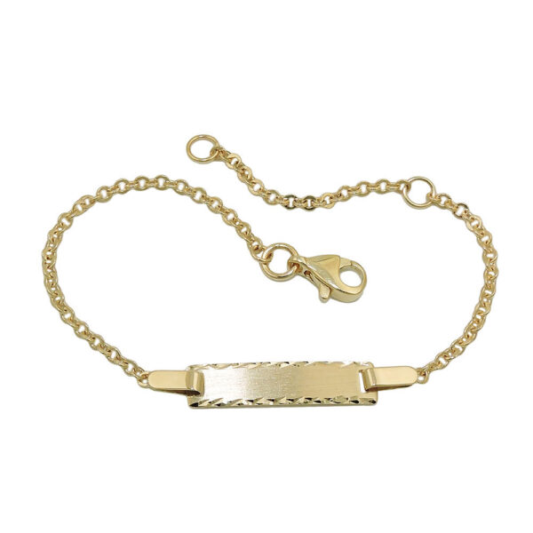 Schildarmband, Ankerkette – Gold, Mattiert – 15cm