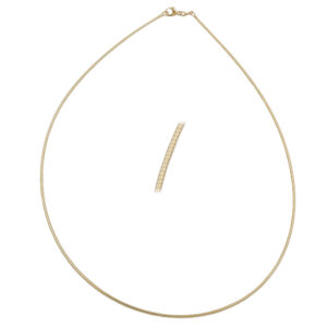 Halsreif, Rundkette – Gold, Gelbgold, Glänzend – 42cm