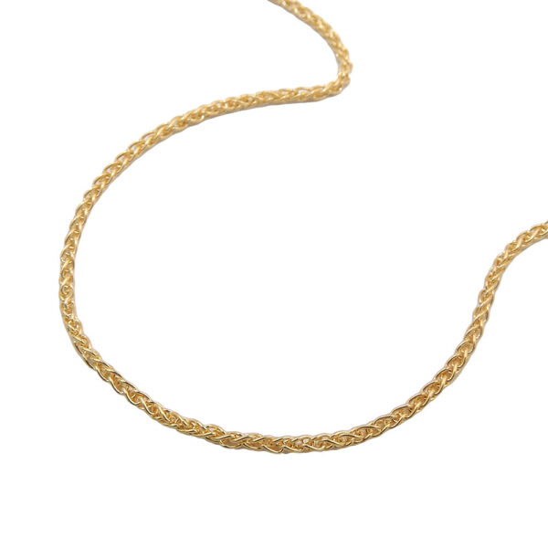 Kette, Zopfkette – Gold, Gelbgold – 1,1mm, 45cm
