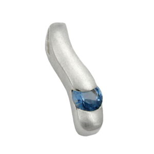 Anhänger, Tropfen – Silber, matt – 19x5mm