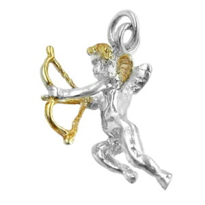 Anhänger, Engel – Silber, Bicolor, Glänzend – 22x16mm