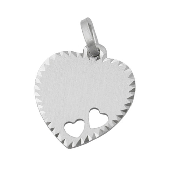 Anhänger, Herz – Silber, Matt – Gravurplatte – 15x14mm