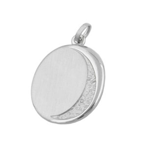 Anhänger, Oval – Silber, Matt-Glänzend, Rhodiniert – 27x20mm