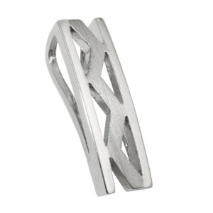 Anhänger, Viereck – Silber, rhodiniert, Zickzack – 21x6,5mm