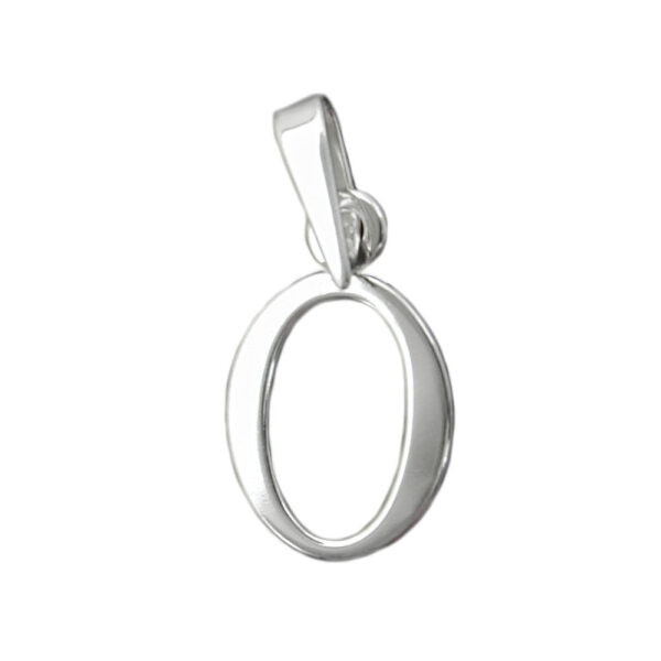 Anhänger, Buchstabe O – Silber, Glänzend – 12x8mm