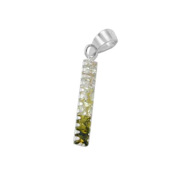 Anhänger, Stab – Silber, Zirkonia, Farbverlauf – 18x3mm