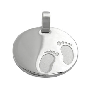 Anhänger, Füße – Silber, glänzend-matt, Gravur – 21x17mm