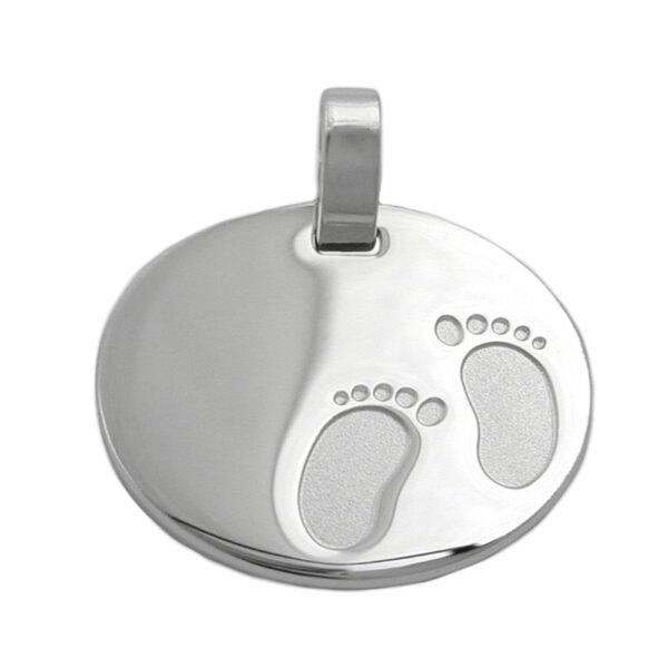 Anhänger, Füße – Silber, glänzend-matt, Gravur – 21x17mm
