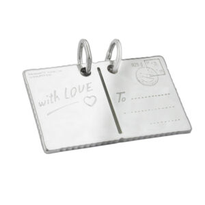 Anhänger, Postkarte – Silber, glänzend, teilbar – 27x16mm