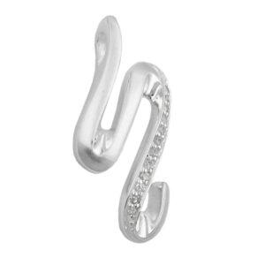 Anhänger, Schlange – Silber, Matt-Glänzend, Zirkonia – 30x15mm