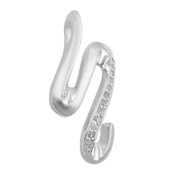 Anhänger, Schlange – Silber, Matt-Glänzend, Zirkonia – 30x15mm