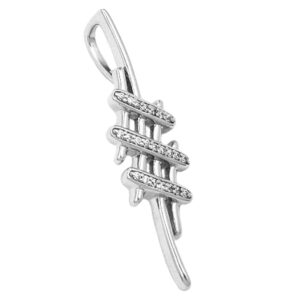 Anhänger, Länglich – Silber, Rhodiniert, Zirkonia – 40x11mm