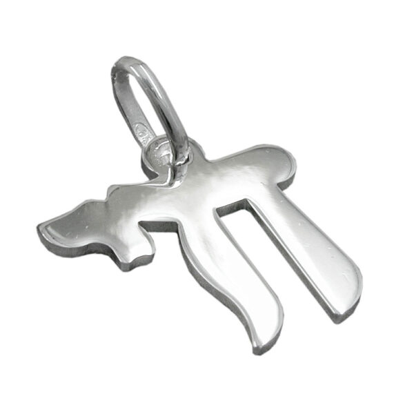 Anhänger, Chai Symbol – Silber, Glänzend – 15x14mm