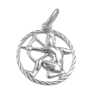 Anhänger, Sternzeichen Schütze – Silber 925, Diamantiert – 15mm