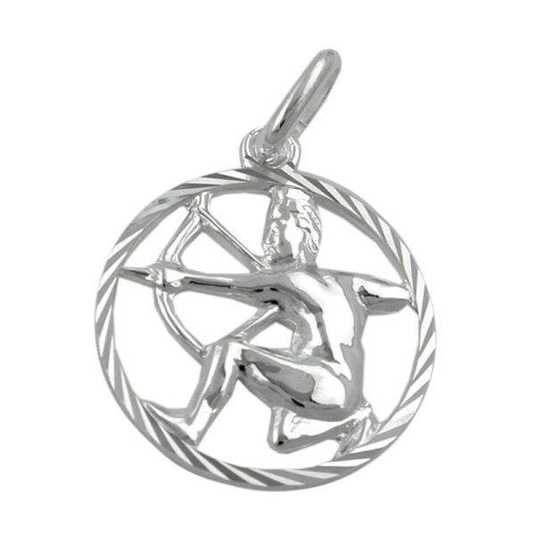 Anhänger, Sternzeichen Schütze – Silber 925, Diamantiert – 15mm