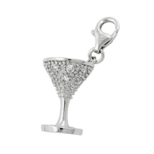 Anhänger, Kelch – Silber, Zirkonia, rhodiniert – 15x11mm