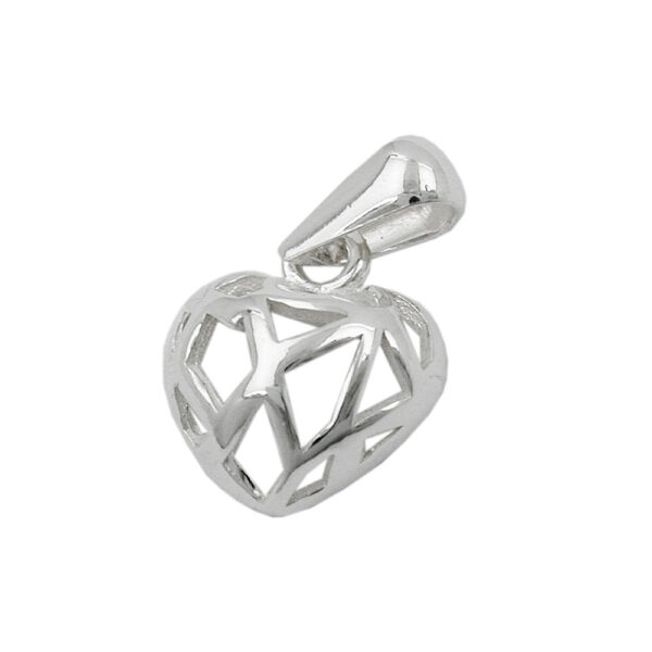 Anhänger, Herz – Silber 925, durchbrochen – 11x10mm