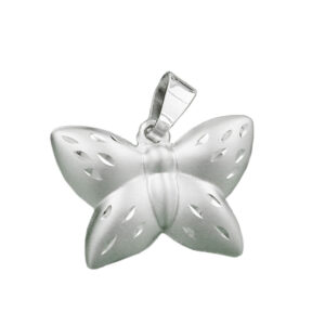Anhänger, Schmetterling – Silber, matt-glänzend – 11x16mm