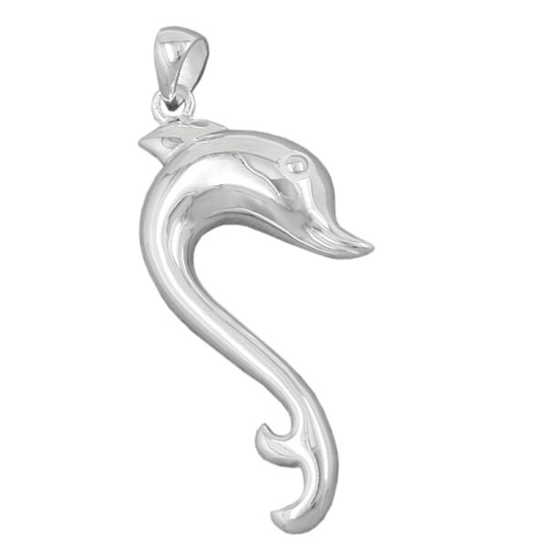Anhänger, Delfin – Silber, glänzend – 40x17mm