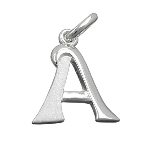 Anhänger, Buchstabe A – Silber, teilmattiert – 15x13mm