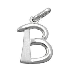 Anhänger, Buchstabe B – Silber, teilmattiert – 15x10mm