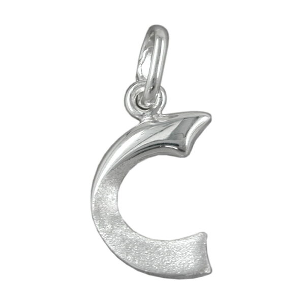 Anhänger, Buchstabe C – Silber, teilmattiert – 15x8mm