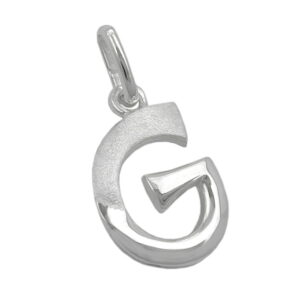 Anhänger, Buchstabe G – Silber, teilmattiert – 15x10mm