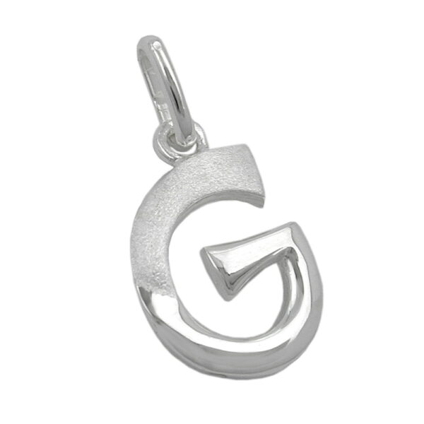 Anhänger, Buchstabe G – Silber, teilmattiert – 15x10mm