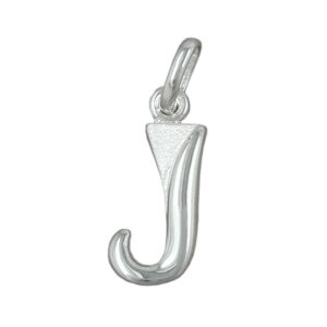 Anhänger, Buchstabe J – Silber, teilmattiert – 15x6mm