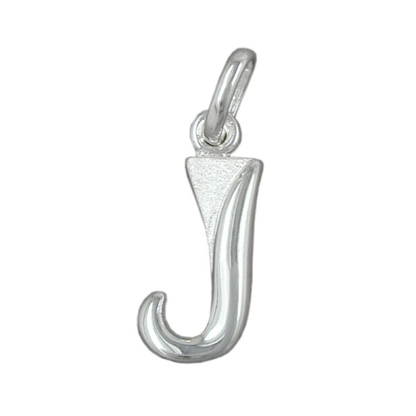 Anhänger, Buchstabe J – Silber, teilmattiert – 15x6mm