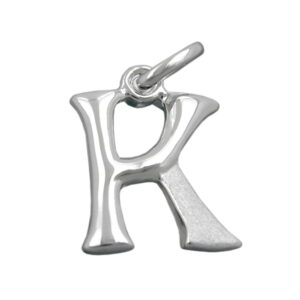 Anhänger, Buchstabe K – Silber, teilmattiert – 15x11mm