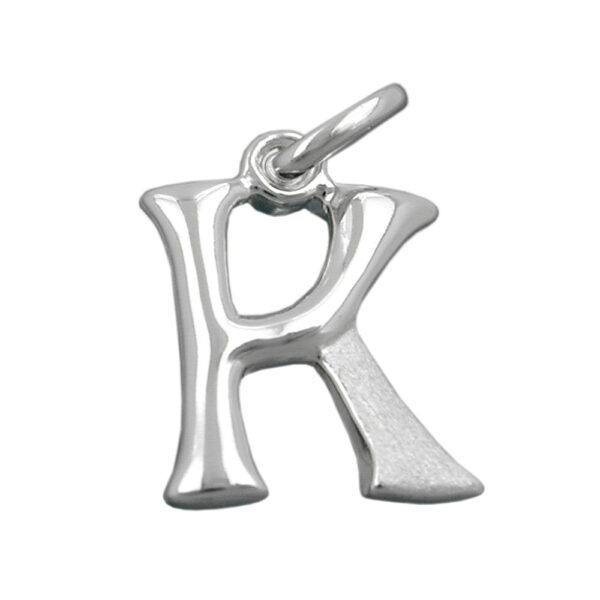 Anhänger, Buchstabe K – Silber, teilmattiert – 15x11mm