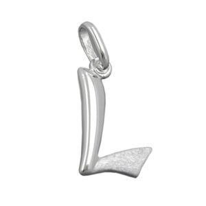 Anhänger, Buchstabe L – Silber, teilmattiert – 15x9mm