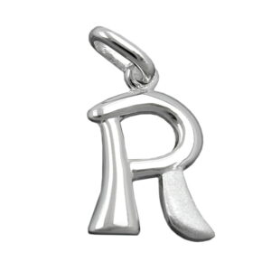 Anhänger, Buchstabe R – Silber, teilmattiert – 15x10mm