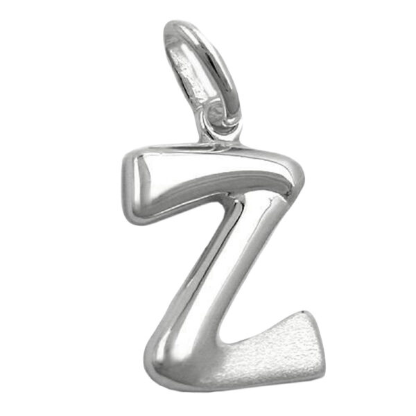 Anhänger, Buchstabe Z – Silber, teilmattiert – 15x10mm