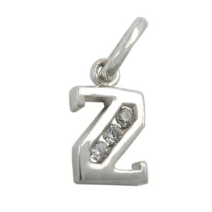 Anhänger, Buchstabe Z – Silber, Zirkonia, glänzend – 8x7mm