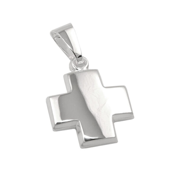 Anhänger, Kreuz – Silber, Glänzend – 11x11mm