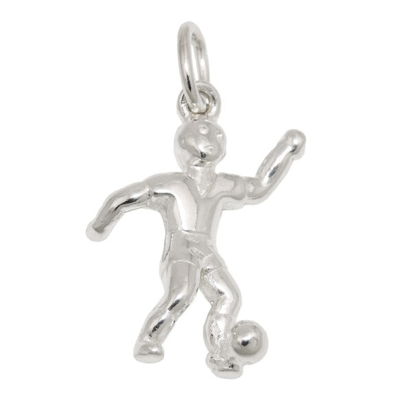 Anhänger, Fußballer – Silber, Glänzend – 20x12mm