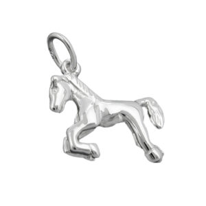 Anhänger, Pferd – Silber, Glänzend – 15x13mm